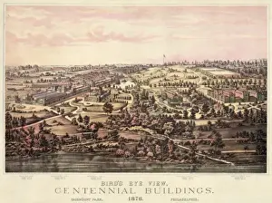 Birds eye view, Centennial Buildings, Fairmount Park, Phila