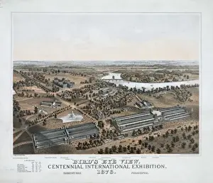 Centennial Prints: Birds eye view. Centennial international exhibition. 1876