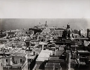 Birds eye view of the city centre, Valletta Malta