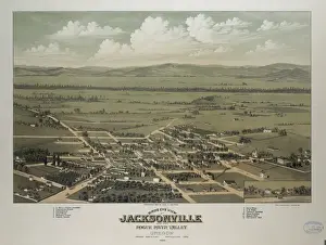 Oregon Prints: Birds eye view of Jacksonville and the Rogue River Valley