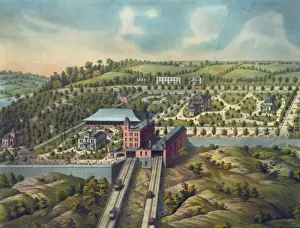 Inclined Prints: Birds-eye view of Price Hill inclined planes. Cincinnati, O