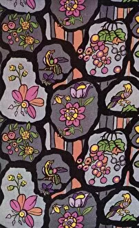 Images Dated 31st August 2012: Birds, flowers and fruits pattern for fabric