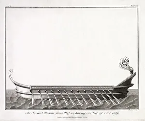 Tier Prints: A bireme from Bafius (Basius?) with a single tier of oars visible