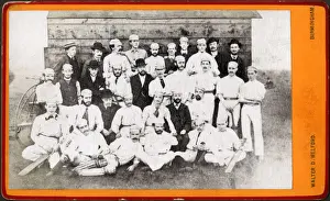 Ways Prints: Birmingham Cricket Team(s) - Carte-de-visite - note the Penny-farthing bicycles! Date
