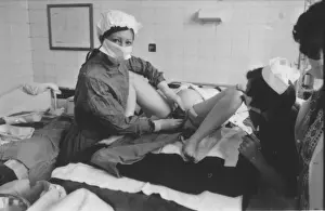Birth of a baby, Rochford General Hospital, Essex