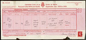Population Collection: BIRTH CERTIFICATE 1914