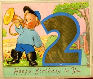 Blow Gallery: Birthday Card, 2 Years Old, Little Boy Blue