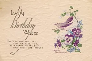 Forget Prints: Birthday card with bird and flowers