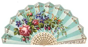 Rosebuds Prints: Birthday card in the form of a fan