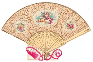 Birthday card in the form of a fan