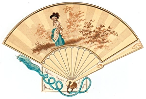 Birthday card in the form of a fan