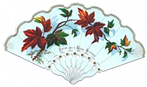 Birthday card in the form of a fan