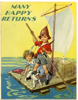 Raft Prints: Birthday card, Many Happy Returns