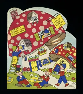 Toadstool Prints: Birthday card, the Many Happy Returns Inn