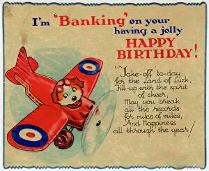 Banking Gallery: Birthday card, RAF flying dog pilot