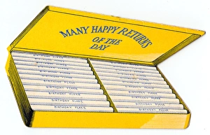 Images Dated 5th October 2017: Birthday card in the shape of a box of cigarettes