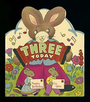 Birthday card, three today