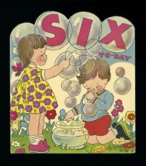Birthday card, six today