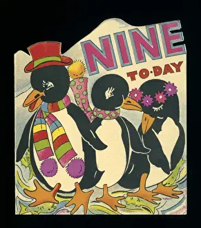 Birthday card, nine today