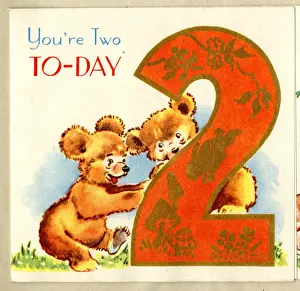 Birthday Card, You re Two Today, Bear Cubs