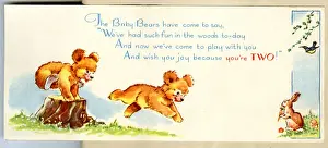 Birthday Card, You re Two Today, Bear Cubs