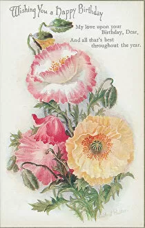 The J Salmon Archive Collection Gallery: Birthday postcard design with flowers