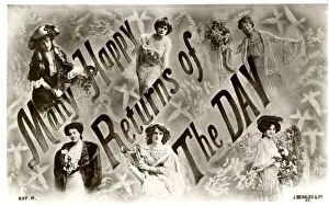Returns Prints: Birthday postcard, Many Happy Returns of the Day