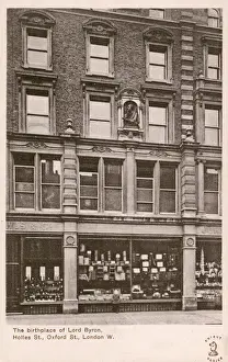Birthplace Prints: Birthplace of Lord Byron - Holles Street, Oxford St, London