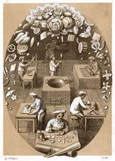 1860 Prints: Biscuit Making C1860