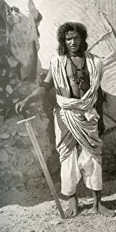 Bisharin tribesman of the Nubian Desert, near Aswan, Egypt