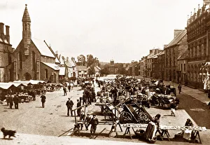 Auckland Prints: Bishop Auckland Market Place early 1900s