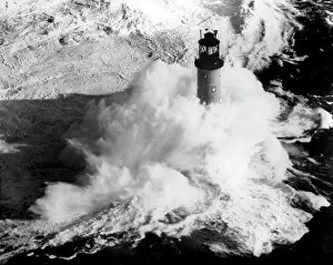 Scilly Gallery: Bishop Rock Lighthouse in a gale