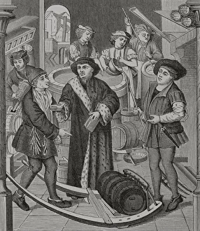 Beverage Prints: The bishop of Tournai receiving the tithe of beer
