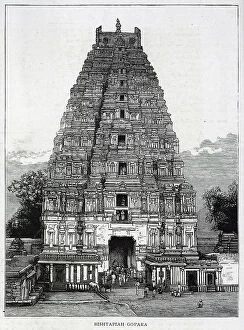 Temples Collection: Bishtapiah Gopara in ruins at Humpi, India