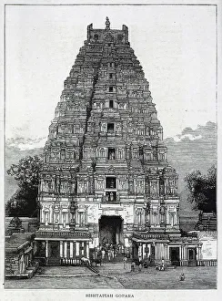 Unesco Collection: Bishtapiah Gopara in ruins at Humpi, India