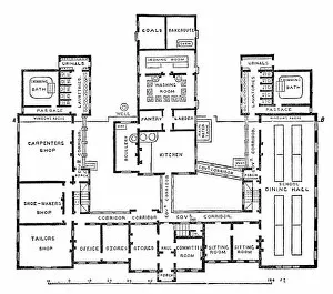 1873 Collection: Bisley Farm School No. 2 Ground-floor Plan