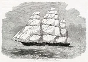 Clipper Prints: The Black Ball LIne Clipper Ship James Baines