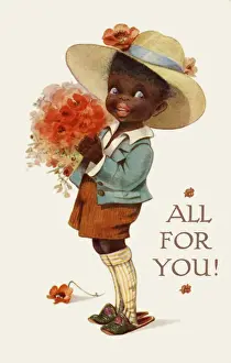 From Prints: Black boy with flowers