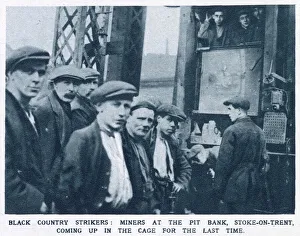 Black country strikers: miners at the pit bank, Stoke-on-Trent Black country strikers: miners at the pit bank, Stoke-on-Trent