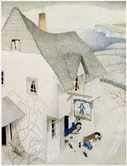 Benbow Prints: Black Dog Disapperas. A scene from Treasure Island by Robert Louis Stevenson