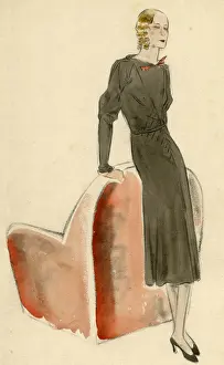 Dryden Prints: Black dress 1930s