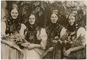 Villages Prints: Four Black Forest Belles chosen to represent the four leading German villages