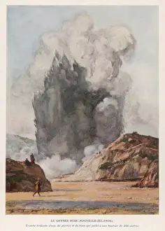 Geyser Prints: Black Geyser, New Zealand