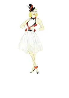 Frill Prints: Black Top Hat - White Frill Skirt - Murrays Cabaret Club