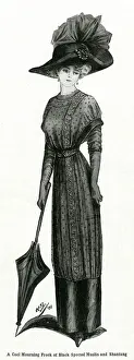 Mourning Prints: Black mourning dress 1910