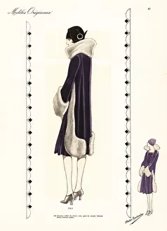 Haute Couture Prints: Black velvet coat banded with fox fur