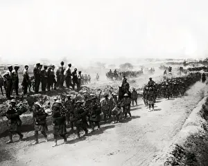 Pipers Prints: Black Watch returning from trenches, Western Front, WW1