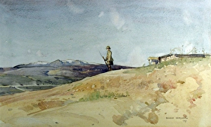Images Dated 5th December 2007: A Black Watch soldier on sentry duty - Salonika 1917