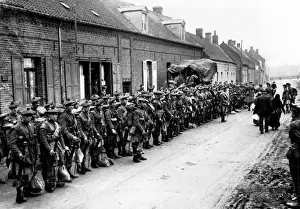 Black Watch troops on parade, Western Front, WW1