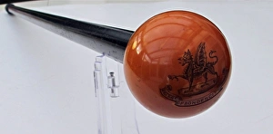 Images Dated 25th November 2012: Black wooden stick with ivory snooker ball top